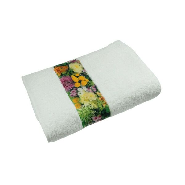 Sophie Muval handdoek met sublimatie band, 100x50 cm, 400 gr/m²