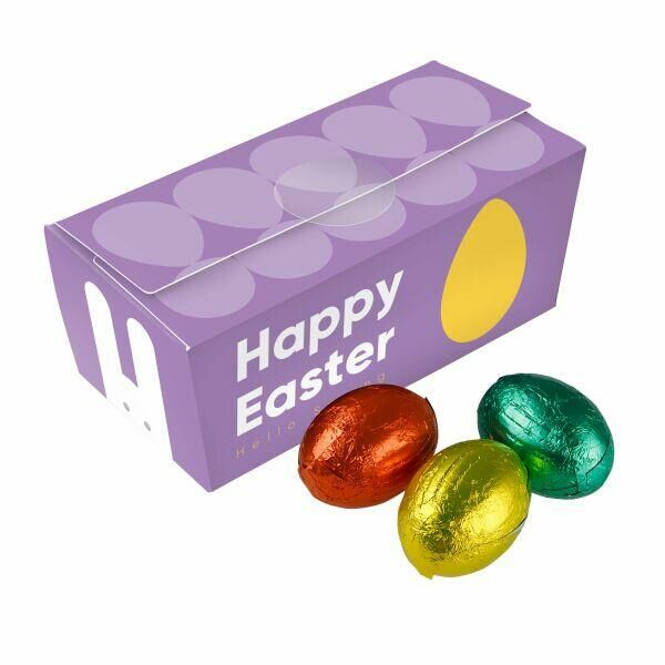 Ballotin doosje met hazelnoot crispy paaseitjes Ballotin doosje met hazelnoot crispy paaseitjes